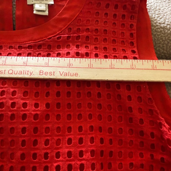 J . Crew Woman’s Size 12 Poppy Red eyelet top - Picture 11 of 15